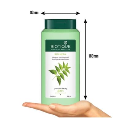 Biotique Bio Neem Margosa Anti- Dandruff Shampoo & Conditioner 340ml saffronskins 