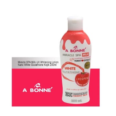 A Bonne Miracle Spa Milk UV Whitening Lotion Tomato Extract 200ml saffronskins.com 