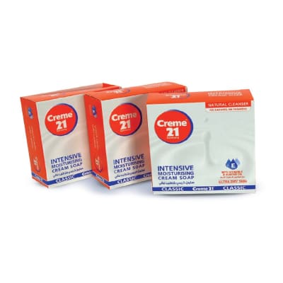 Creme 21 Aqua Soft Moisturising Cream Soap Pack Of 3 125gm saffronskins 