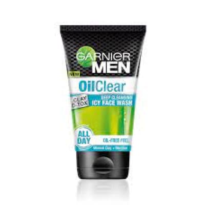 Garnier Men Oil Clear Deep Cleansing Icy Face Wash 100gm saffronskins.com™ 