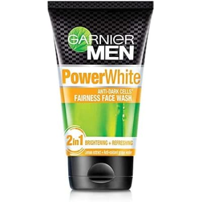 Garnier Men Power White Anti-Dark Cells Fairness Face Wash 100gm saffronskins.com™ 