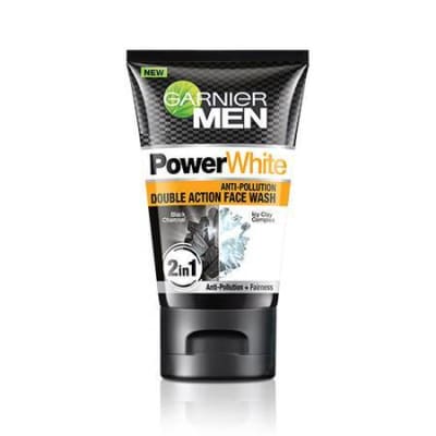 Garnier Men Power White Anti-Pollution Double Action Face Wash 100g saffronskins 