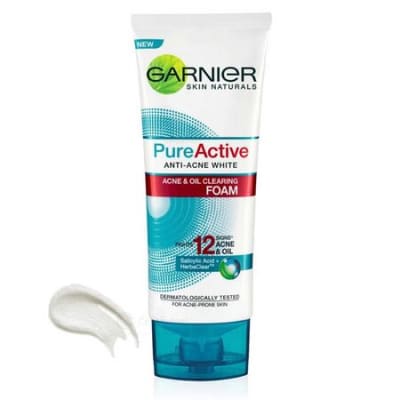 Garnier Pure Active Anti Acne White Oil Clearing Foam 100ml