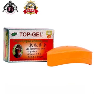 Top-Gel Original Papaya Whitening soap saffronskins.com 