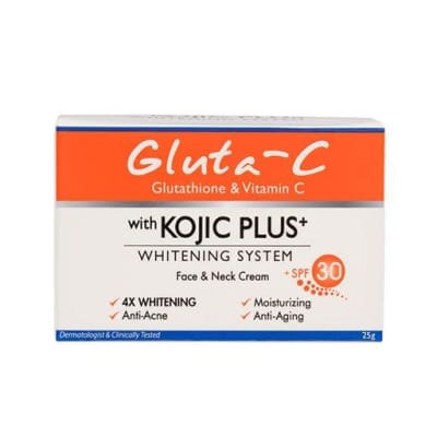 Gluta-C with Kojic Plus Whitening System Face & Neck Cream SPF 30 | 25gm saffronskins 