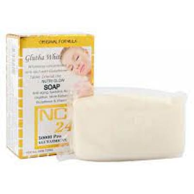 Glutha White NC 24 50000 Pro Gluthathione Nutri Glow Soap 200g saffronskins.com™ 