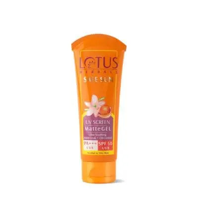 Lotus Safe Sun UV Sc seereen Matte Gel Sunscreen SPF 50 PA+++ 100g saffronkart 