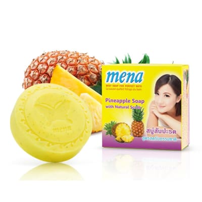 Mena Pineapple Soap 135gm saffronskins.com 