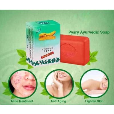 Pyary Ayurvedic Turmeric Soap 75gm saffronskins.com 