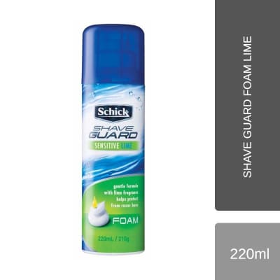 Schick Shave Guard Sensitive Foam Lime 220ml saffronskins.com 