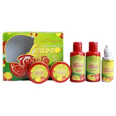 Skin Magical Skin Rejuvenating Lemon Tomato Facial Set 4 saffronskins.com 