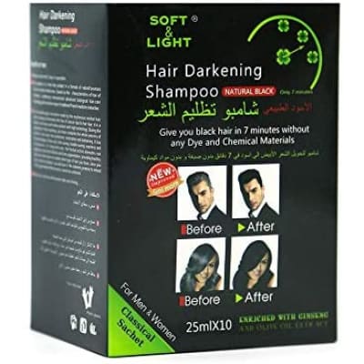 Soft & Light Hair Darkening Shampoo 25Ml X 10-Black