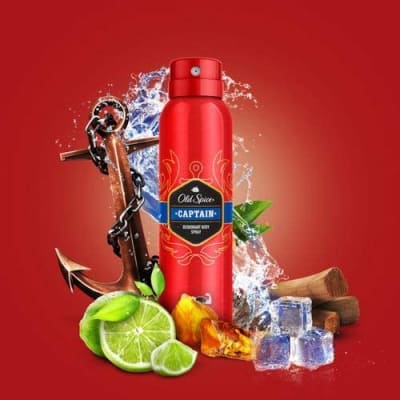 Old Spice Captain Deodorant Body Spray 150ml saffronskins 