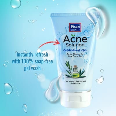 Yoko Acne Solution Cleansing Gel 100ml saffronskins.com 