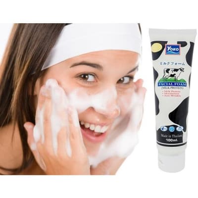 Yoko Facial Foam Milk Protein 100ml saffronskins.com 