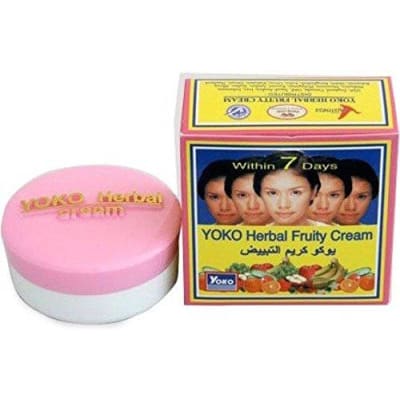 YOKO Herbal Fruity Whitening Cream Within 7 Days Kojic Acid 4g (pack of 1) saffronskins 